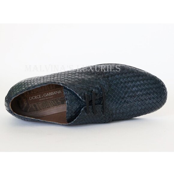 DOLCE & GABBANA SHOES MENS WOVEN LEATHER DERBY BLUCHERS sz 42 US 9 main image 8